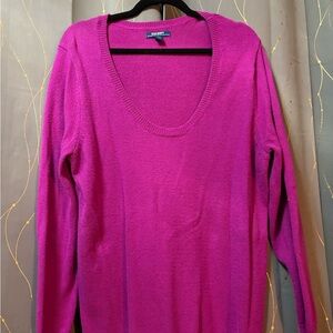 Old Navy Pink Crew Neck Sweater Vibrant Knit